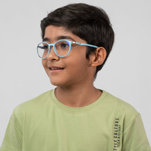 Enrico Bluno Simon Round Computer Glasses For Kids Blue