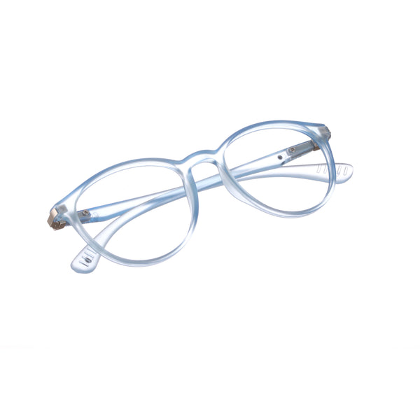 Enrico Bluno Simon Round Computer Glasses For Kids Blue Ice