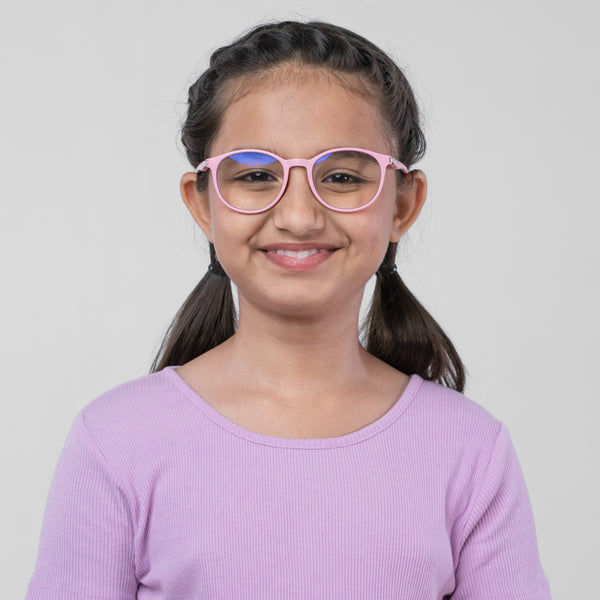 Enrico Bluno Simon Round Computer Glasses For Kids Pink