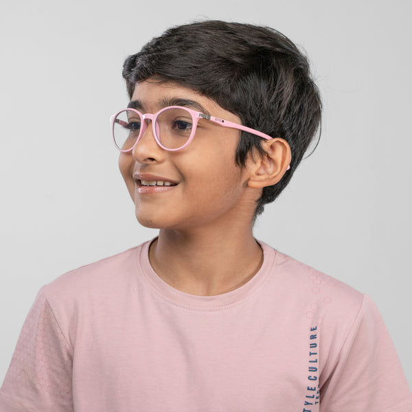 Enrico Bluno Simon Round Computer Glasses For Kids Pink