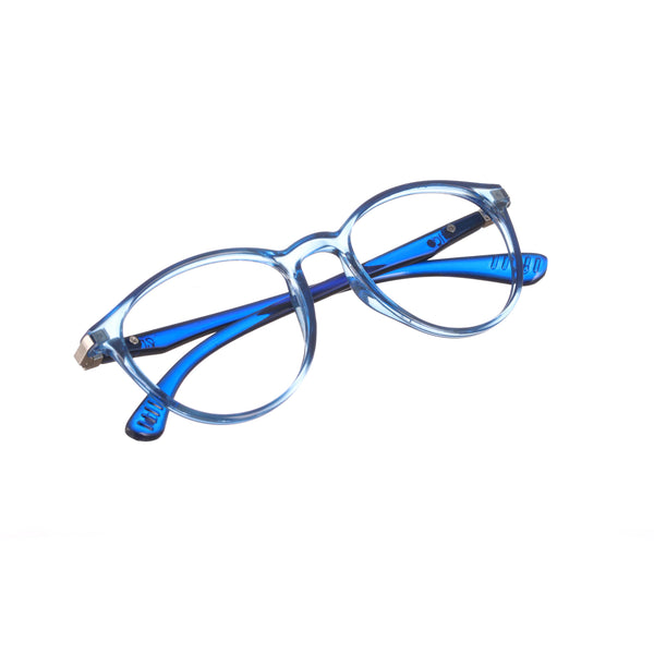 Enrico Bluno Simon Round Computer Glasses For Kids Transparent Blue