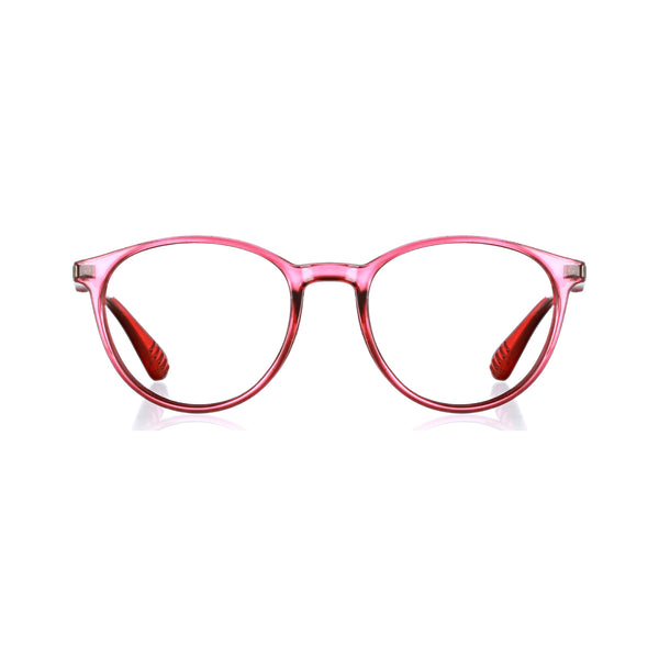 enrico Bluno Simon Round Computer Glasses for Kids Transparent Red