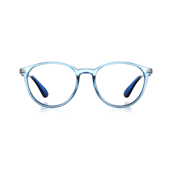 enrico Bluno Simon Round Computer Glasses for Kids Transparent Blue