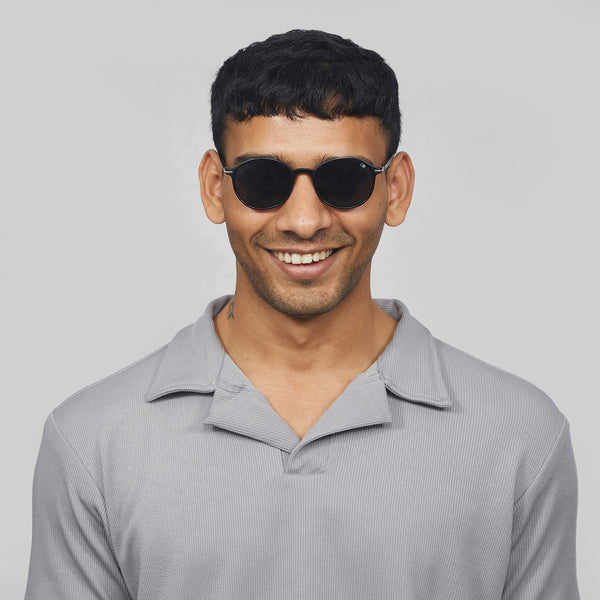 Enrico Enrico Classic Round Sunglasses (Unisex) Black