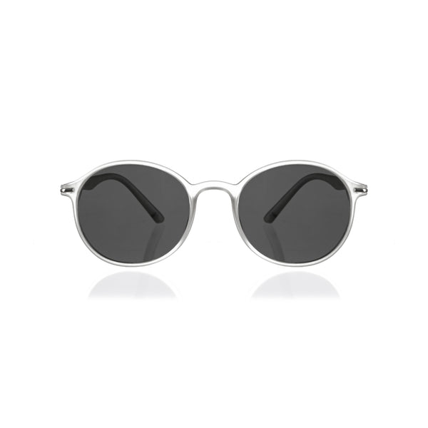 Enrico Enrico Classic Round Sunglasses (Unisex) Clear Ice