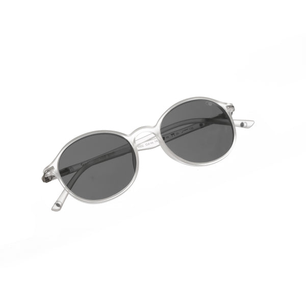 Enrico Enrico Classic Round Sunglasses (Unisex) Clear Ice