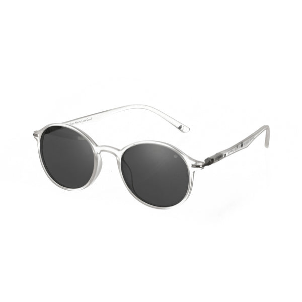 enrico Enrico Classic Round Sunglasses (Unisex) Clear Ice