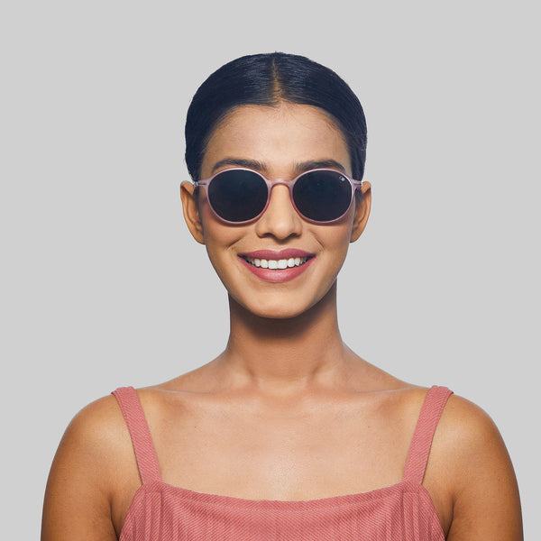 Enrico Enrico Classic Round Sunglasses (Unisex) Pink Ice