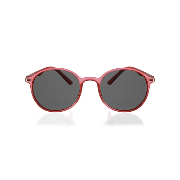 Enrico Enrico Classic Round Sunglasses (Unisex) Red Ice