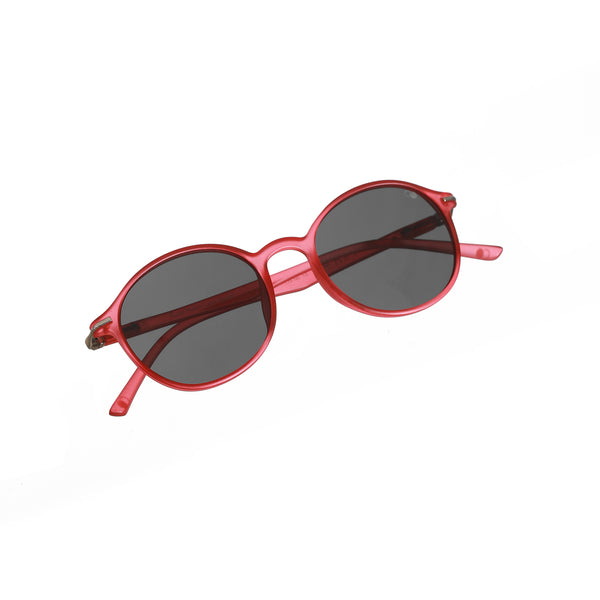 Enrico Enrico Classic Round Sunglasses (Unisex) Red Ice