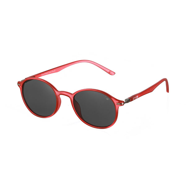 enrico Enrico Classic Round Sunglasses (Unisex) Red ice