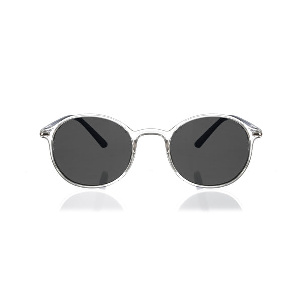 Enrico Enrico Classic Round Sunglasses (Unisex) Transparent Blue
