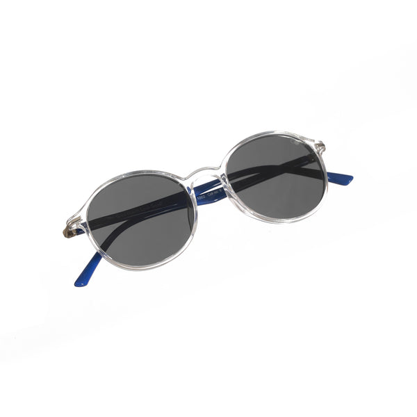Enrico Enrico Classic Round Sunglasses (Unisex) Transparent Blue
