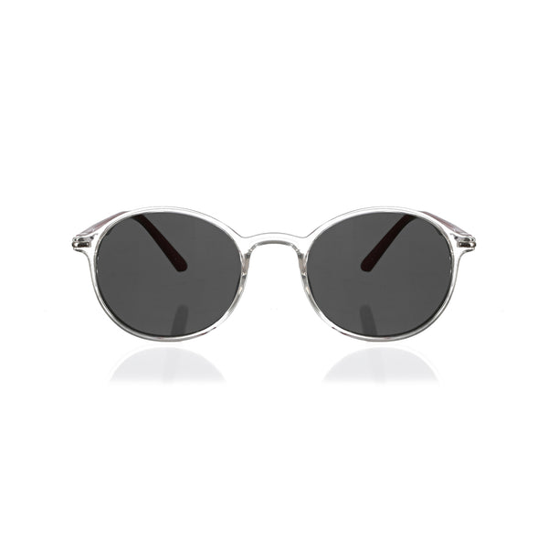 Enrico Enrico Classic Round Sunglasses (Unisex) Transparent Red