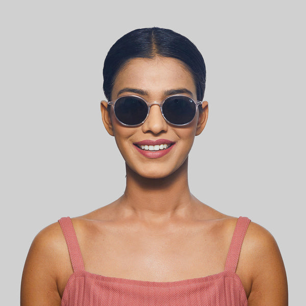 Enrico Enrico Classic Round Sunglasses (Unisex) Transparent Red