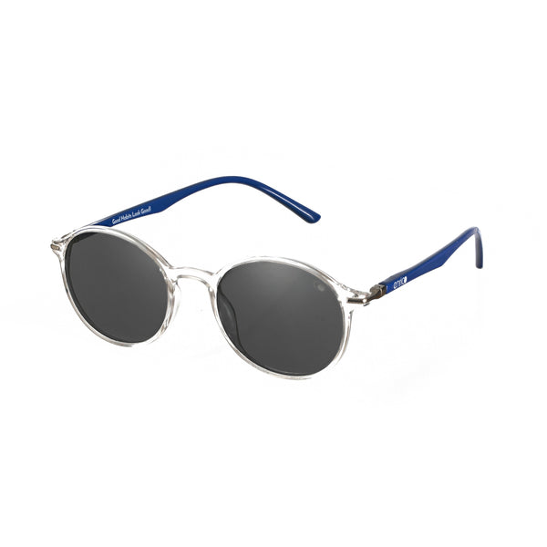 enrico Enrico Classic Round Sunglasses (Unisex) Transparent Blue