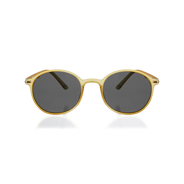 Enrico Enrico Classic Round Sunglasses (Unisex) Yellow Ice