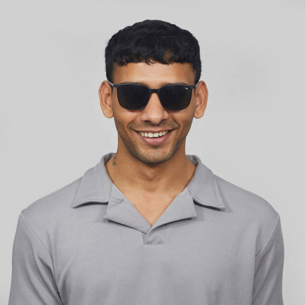 Enrico Enrico Classic Square Sunglasses (Unisex) Black