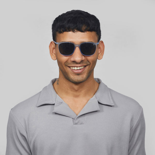 Enrico Enrico Classic Square Sunglasses (Unisex) Blue Ice