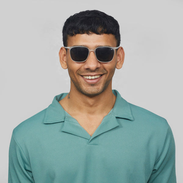 Enrico Enrico Classic Square Sunglasses (Unisex) Clear Ice