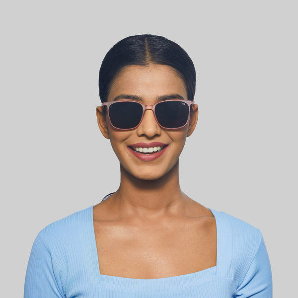 Enrico Enrico Classic Square Sunglasses (Unisex) Pink Ice