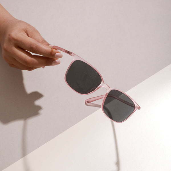 Enrico Enrico Classic Square Sunglasses (Unisex) Pink Ice
