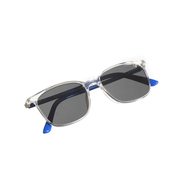 Enrico Enrico Classic Square Sunglasses (Unisex) Transparent Blue