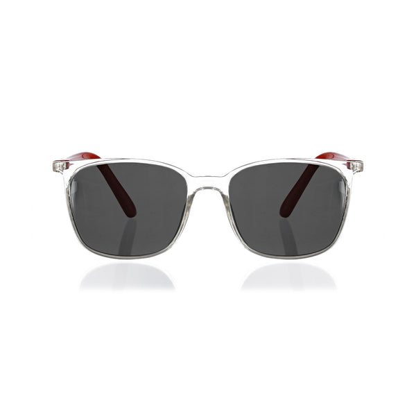 Enrico Enrico Classic Square Sunglasses (Unisex) Transparent Red