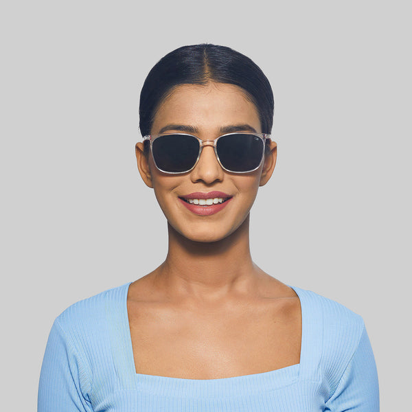 Enrico Enrico Classic Square Sunglasses (Unisex) Transparent Red