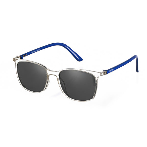 enrico Enrico Classic Square Sunglasses (Unisex) Transparent Blue