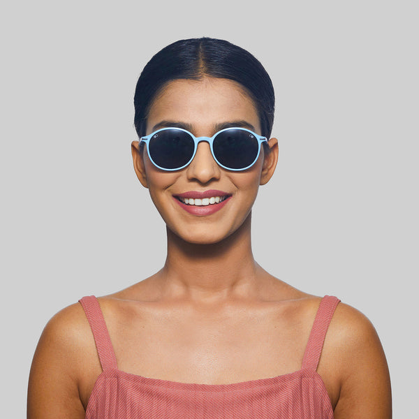 Enrico Enrico Classic Round Sunglasses (Unisex) Blue