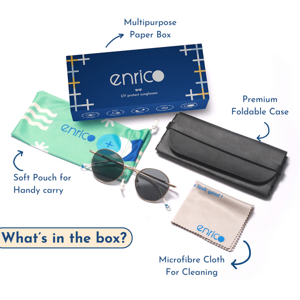 Enrico Enrico Metal Round Sunglasses (Unisex) Gold