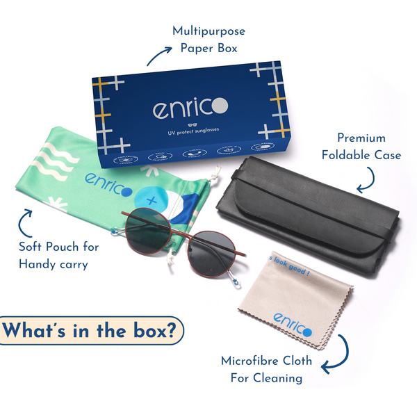 Enrico Enrico Metal Round Sunglasses (Unisex) Red