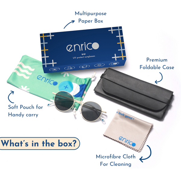 Enrico Enrico Metal Round Sunglasses (Unisex) White