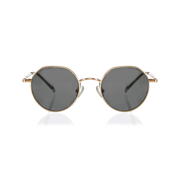 Enrico Enrico Metal Hexagon Sunglasses (Unisex) Black