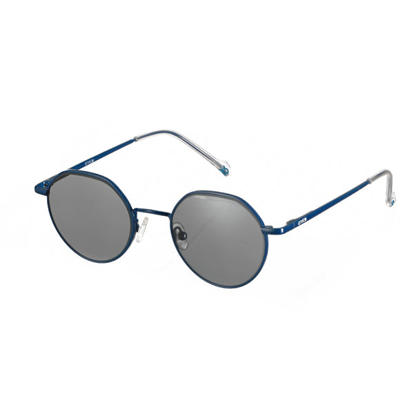 enrico Enrico Metal Hexagon Sunglasses (Unisex) Navy Blue