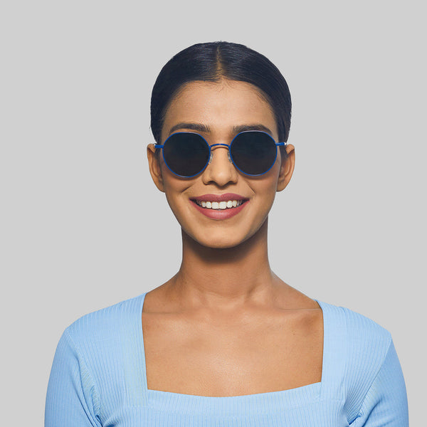 Enrico Enrico Metal Hexagon Sunglasses (Unisex) Silver