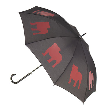 Entryways Black Umbrella Featuring Red English Bulldog