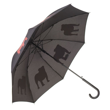 Entryways Black Umbrella Featuring Red English Bulldog