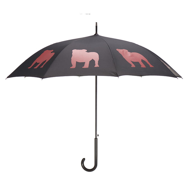 entryways Black Umbrella Featuring Red English Bulldog