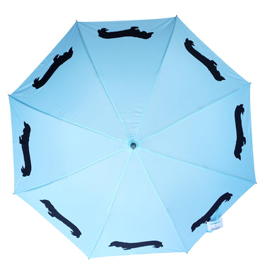 Entryways Blue Umbrella Featuring Black Dachshund Long-Haired