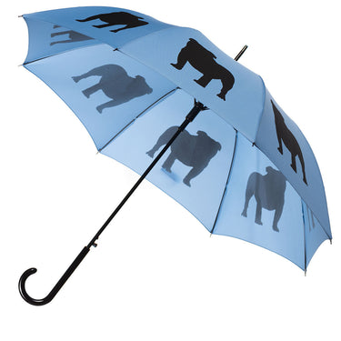 Entryways Blue Umbrella Featuring Black English Bulldog