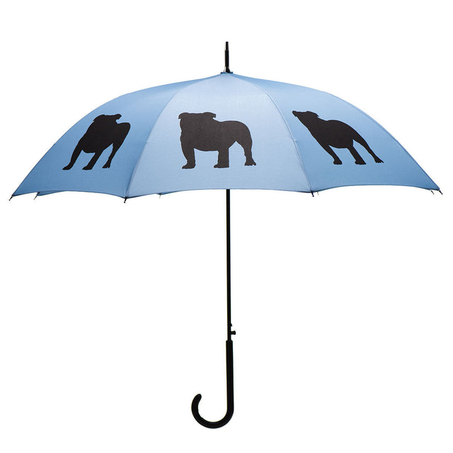 entryways Blue Umbrella Featuring Black English Bulldog