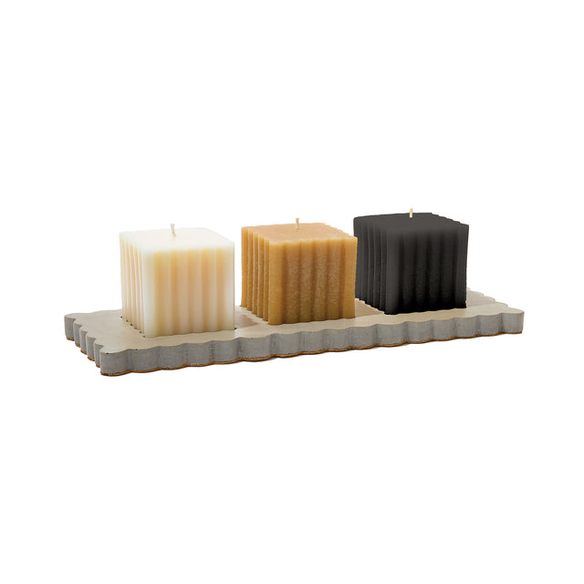 entryways Cinder Citronella Cement Tray Candle Trio