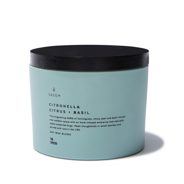 entryways Citrus & Basil Aura Citronella Triple Wick Candle