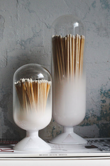 Entryways Cloud Fireplace Match Cloche With White-Tipped Matches