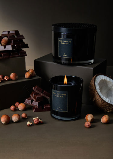 Entryways Dark Chocolate Hazelnut Obsidian Triple Wick Candle