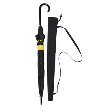 Entryways Black Umbrella Featuring Gold Shiba Inu