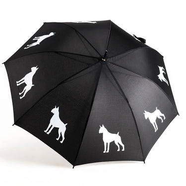 Entryways Black Umbrella Featuring White Boxer