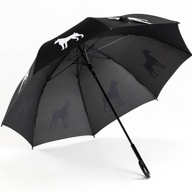 Entryways Black Umbrella Featuring White Boxer